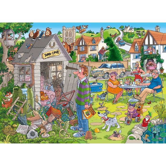 Puzzle  Jumbo-00335 WASGIJ DESTINY 28 -  LE DÉBARRAS DE PAPA ! (1000 PIECES)