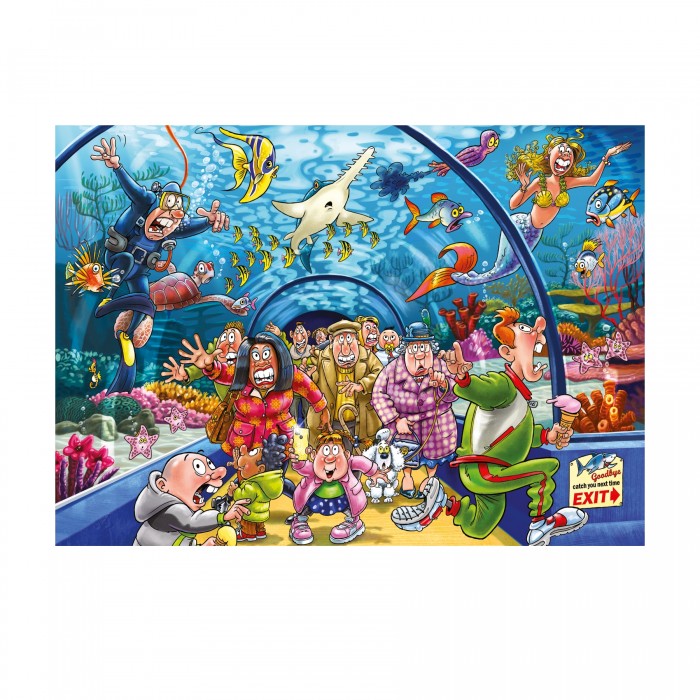 Puzzle  Jumbo-00585 WASGIJ ORIGINAL 43 - ÇA SENT LE POISSON (1000 PIECES)
