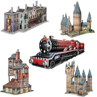 Wrebbit-Set-Harry-Potter-3 5 Puzzles 3D - Set Harry Potter (TM)