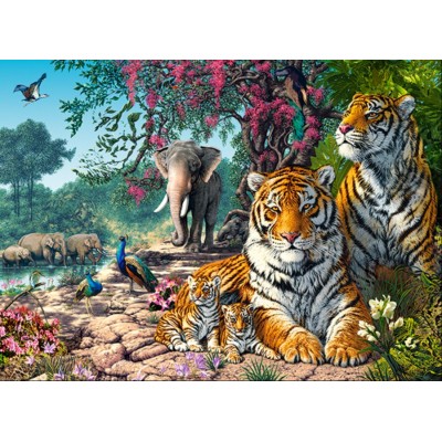 Puzzle Castorland-030484 Sanctuaire des Tigres