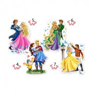  Castorland-04256 4 Puzzles - Princesses in Love