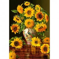 Puzzle  Castorland-103843 Sunflowers in a Peacock Vase