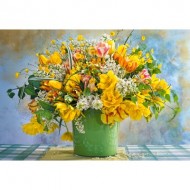 Puzzle  Castorland-104567 Spring Flowers in Green Vase