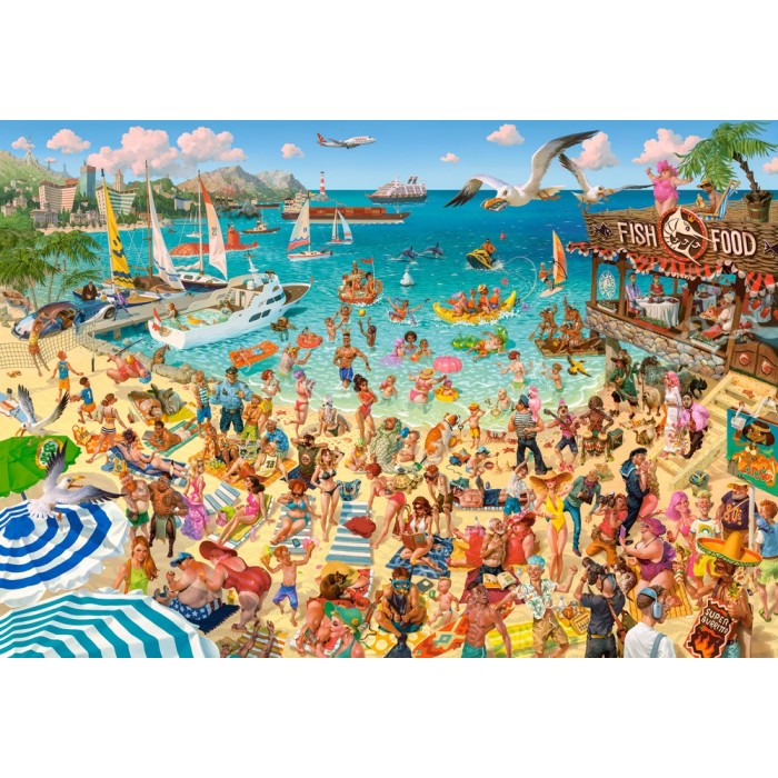 Puzzle  Castorland-105151 Art Collection - Amusement à la Plage