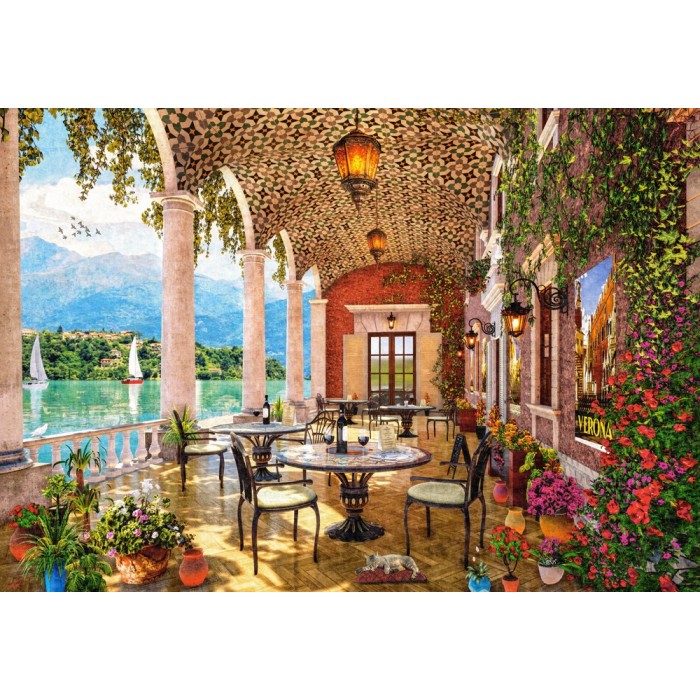 Puzzle  Castorland-152186 Terrasse au Bord du Lac