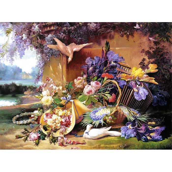 Puzzle Castorland-200276 Élégante nature morte avec des fleurs
