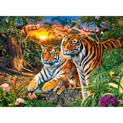 Puzzle Castorland-200825 Famille de Tigres