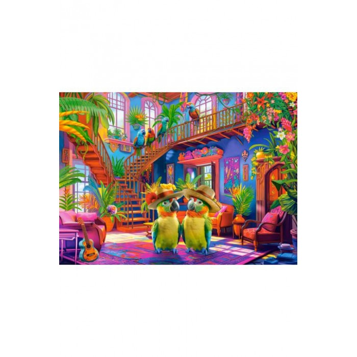 Puzzle  Castorland-222308 Perroquets au Paradis