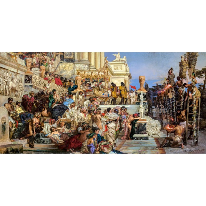 Puzzle  Castorland-400423 Art Collection - Les Torches de Néron, Henryk Siemiradzki