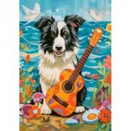Puzzle  Castorland-54008 Collie, guitare et la mer