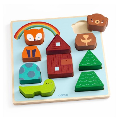 Puzzle Djeco-01078 Puzz & Match Arc-En-Ciel