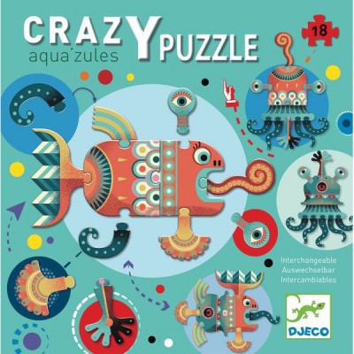 Djeco-07125 Crazy Puzzle - Aqua'zules