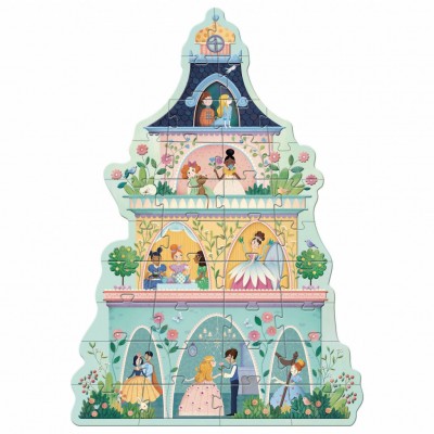 Djeco-07130 Puzzle Géant - La Tour des Princesses