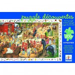 Puzzle  Djeco-07454 Poster et jeu d'observation : Equitation