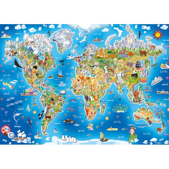 Puzzle Gibsons-G1050 Carte du Monde