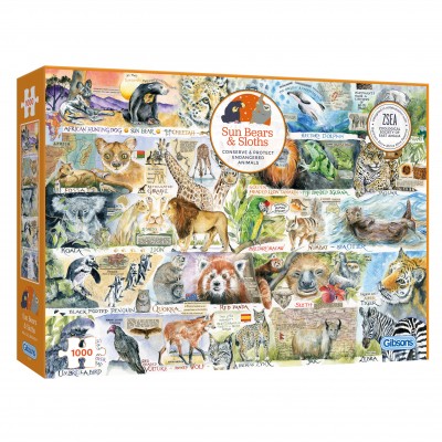 Puzzle Gibsons-G7134 Ours du Soleil et Paresseux