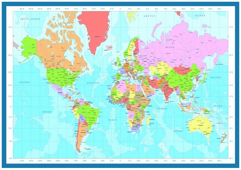 Carte du monde murale géante | Groupon Shopping