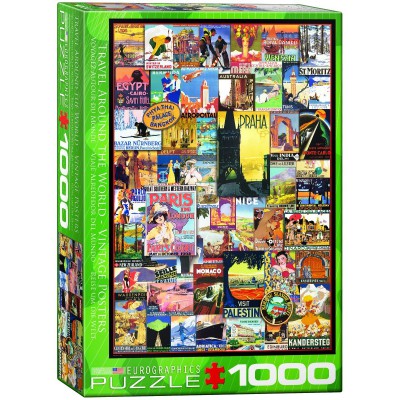Puzzle Eurographics-6000-0755 Travel around the World - Vintage Posters
