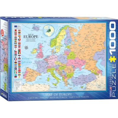 Puzzle Eurographics-6000-0789 Carte d'Europe