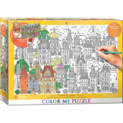 Puzzle Eurographics-6033-0882 Color Me XXL - Maisons de Ville