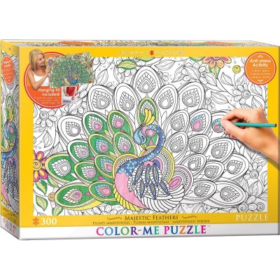 Puzzle Eurographics-6033-0884 Color Me XXL - Plumes Majestueuses