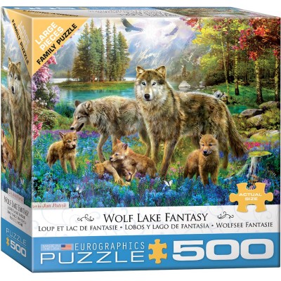 Puzzle Eurographics-6500-5360 Pièces XXL - Wolf Lake Fantasy