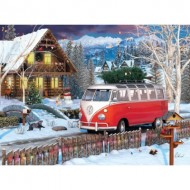 Puzzle  Eurographics-8551-5664 VW Christmas Bus