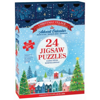 Eurographics-8924-5920 Calendrier de l'Avent - Village de Noel - 24 Puzzles