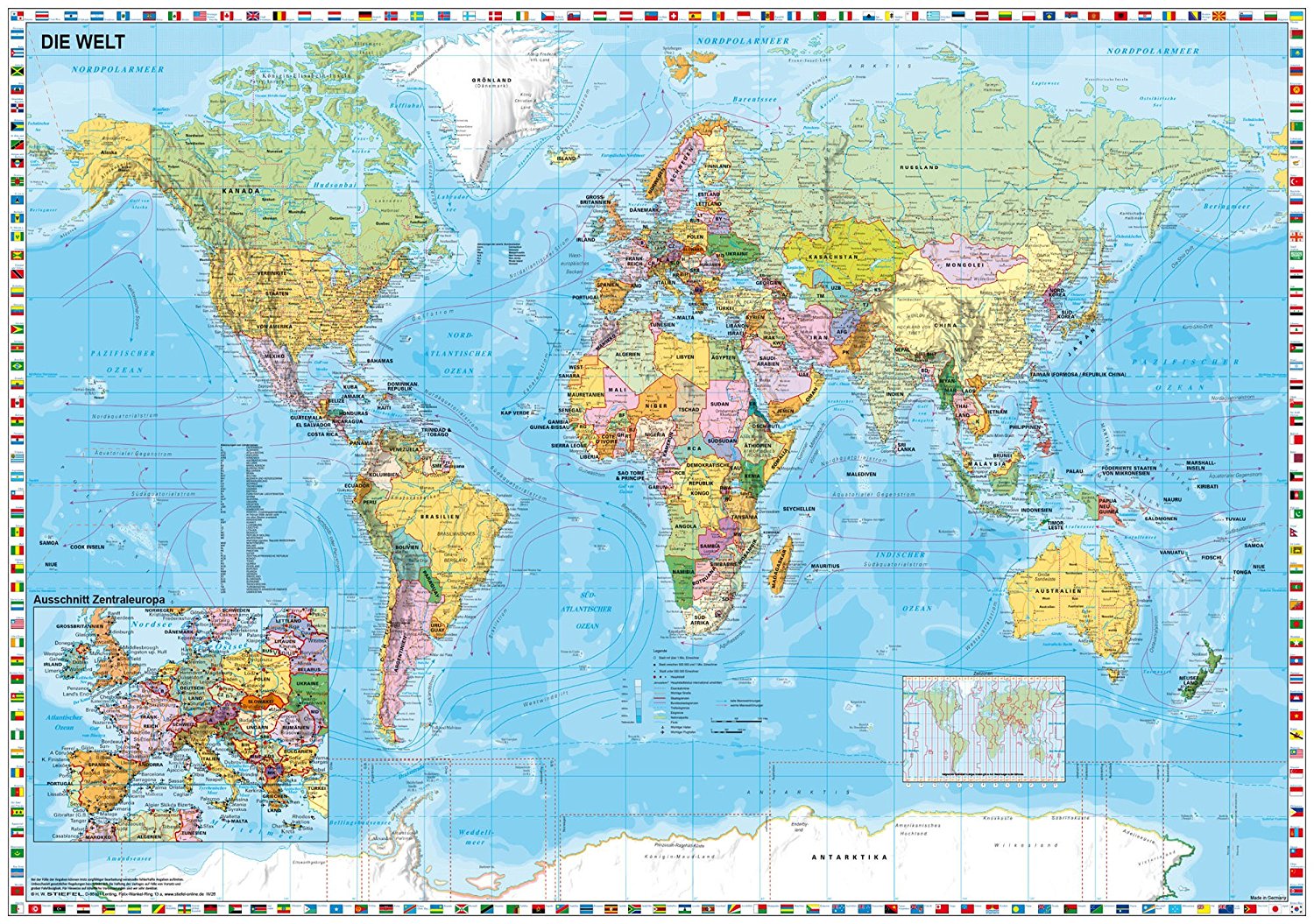 Acheter en ligne Puzzle 1500 pièces - Carte du monde ...