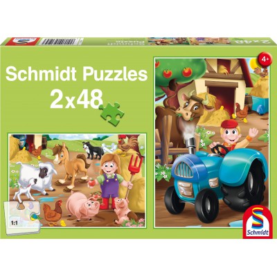 Puzzle Schmidt-Spiele-56125 Les Animaux de la Ferme