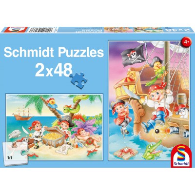 Schmidt-Spiele-56133 2 Puzzles - Bande de Pirates