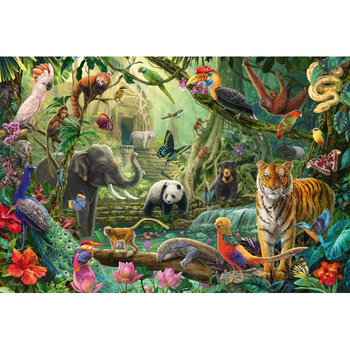 Puzzle  Schmidt-Spiele-56485 Les Animaux de la Jungle