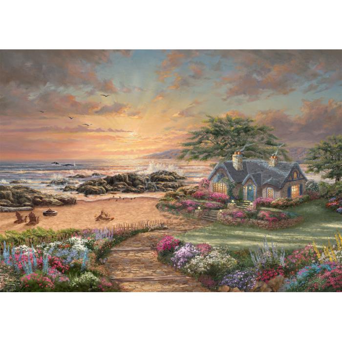 Puzzle  Schmidt-Spiele-57368 Cottage au Bord de la Mer