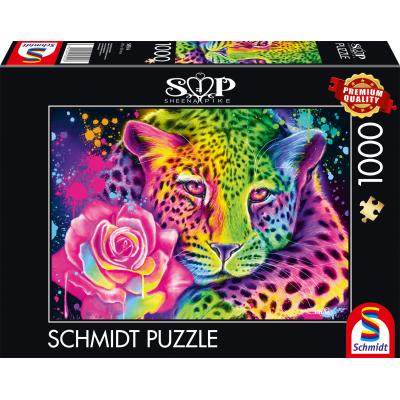 Puzzle Schmidt-Spiele-58514 Léopard Fluo