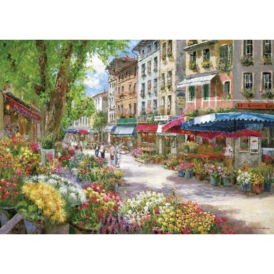 Puzzle Schmidt-Spiele-58561 Le marché des fleurs à Paris