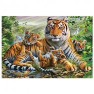Puzzle  Schmidt-Spiele-58986 Famille de Tigres