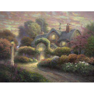 Puzzle Schmidt-Spiele-59466 Kinkade Thomas : Cottage dans le Jardin de Roses