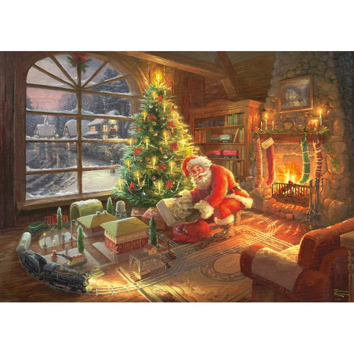 Puzzle  Schmidt-Spiele-59495 Thomas Kinkade - Le Père Noël est là!