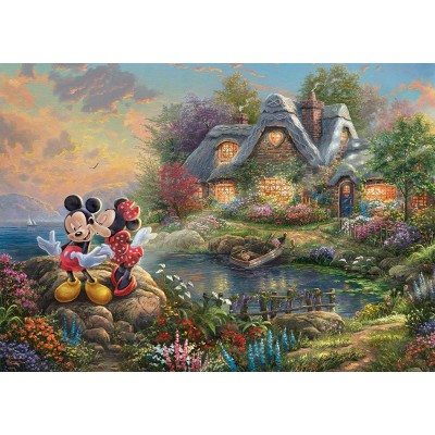 Puzzle Schmidt-Spiele-59639 Thomas Kinkade, Disney-Sweethearts Mickey & Minnie