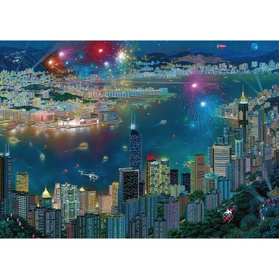 Puzzle Schmidt-Spiele-59650 Alexander Chen - Feux d'Artifice sur Hong Kong