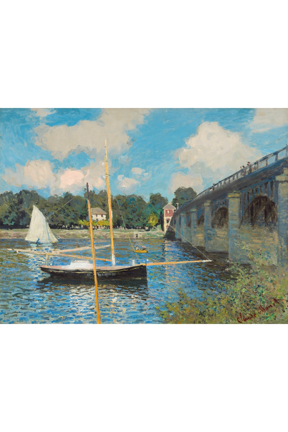 30 см картина. Claude Monet - the Bridge at Argenteuil (1874). Моне мост в Аржантее оригинал. Эдуард Мане Argenteuil. Клод Моне Амстердам гавань.