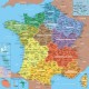 Puzzle en Bois - Carte de France avec Nouvelles Régions, 1 département = 1 pièce de puzzle
