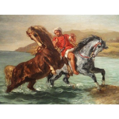 Puzzle-Michele-Wilson-A592-150 Puzzle en Bois - Delacroix - Chevaux sortant de la Mer
