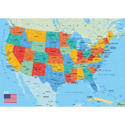 Puzzle-Michele-Wilson-W84-50 Puzzle en Bois - Carte des Etats-Unis