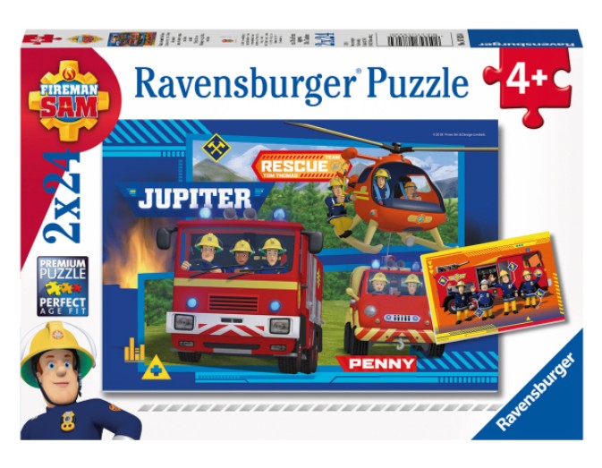 Ravensburger – Puzzle Enfant – Puzzles 2×24 p – Sam t'aide dans le besoin –  Sam le pompier – Dès 4 ans – 09042 – L'ARBRE AUX LUTINS