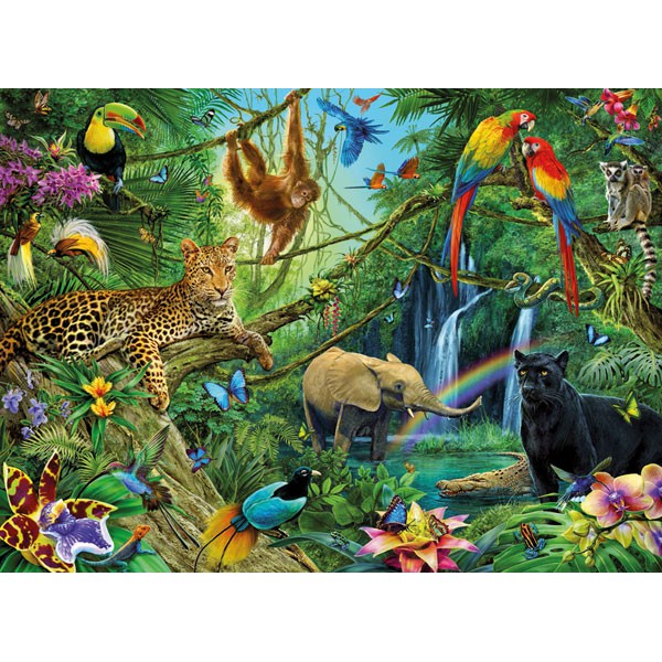 Puzzle Cadre - Animaux de la Jungle Larsen-U11-2 14 pièces Puzzles