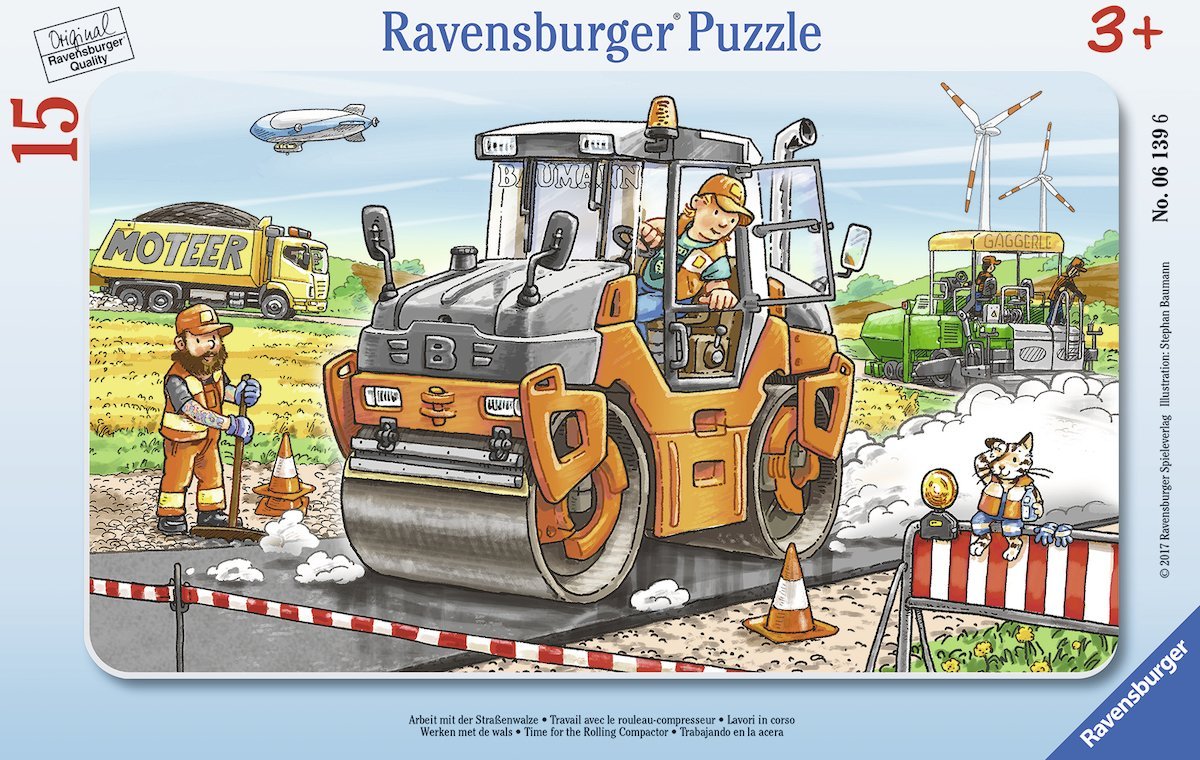 Puzzle Cadre - Travailler avec le Rouleau Compresseur - 15 Teile -  RAVENSBURGER Puzzle acheter en ligne