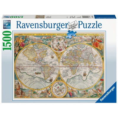 Puzzle Ravensburger-00716 Carte du monde, 1594