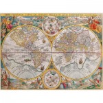Puzzle  Ravensburger-00716 Carte du monde, 1594