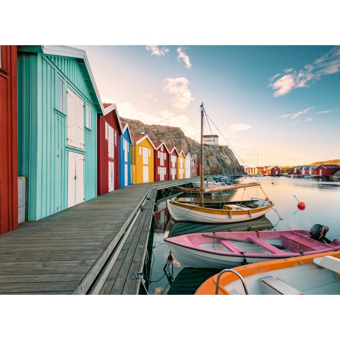 Puzzle  Ravensburger-00847 Maisons Flottantes à Smögen, Suède